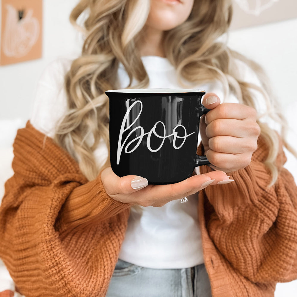 Boo coffee mug
Halloween Boo mug
Ghost coffee cup
Black ceramic Boo mug
Spooky coffee mug